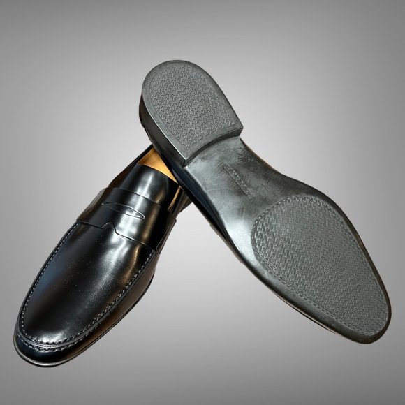 Hermes Elegant Black Tuscan Calfskin Leather Tokyo Penny Loafer EU 40 New Box main image 6